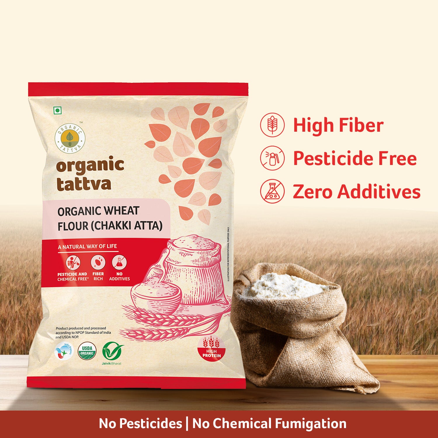 Organic Whole Wheat Flour (Chakki Atta)