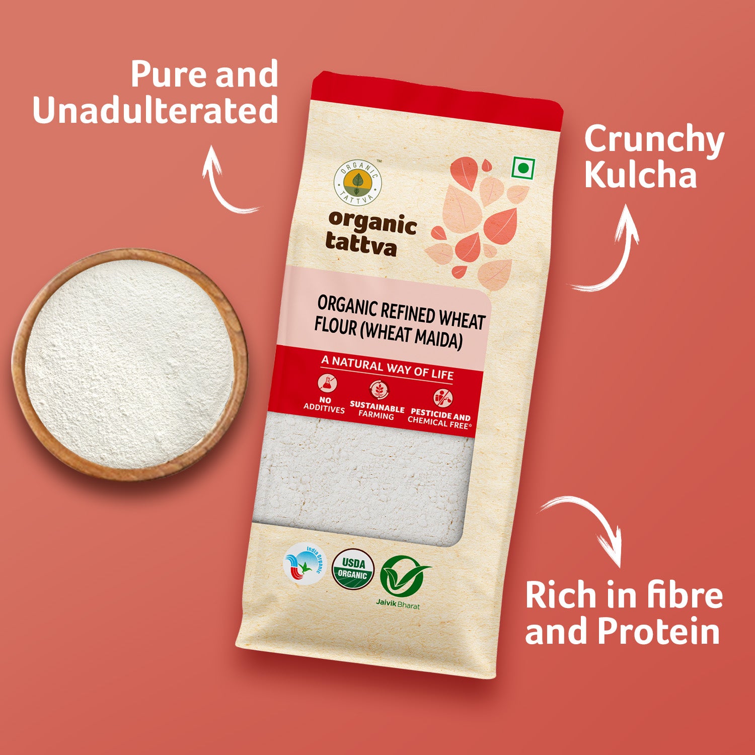 Organic Refined Wheat Flour (Wheat Maida)