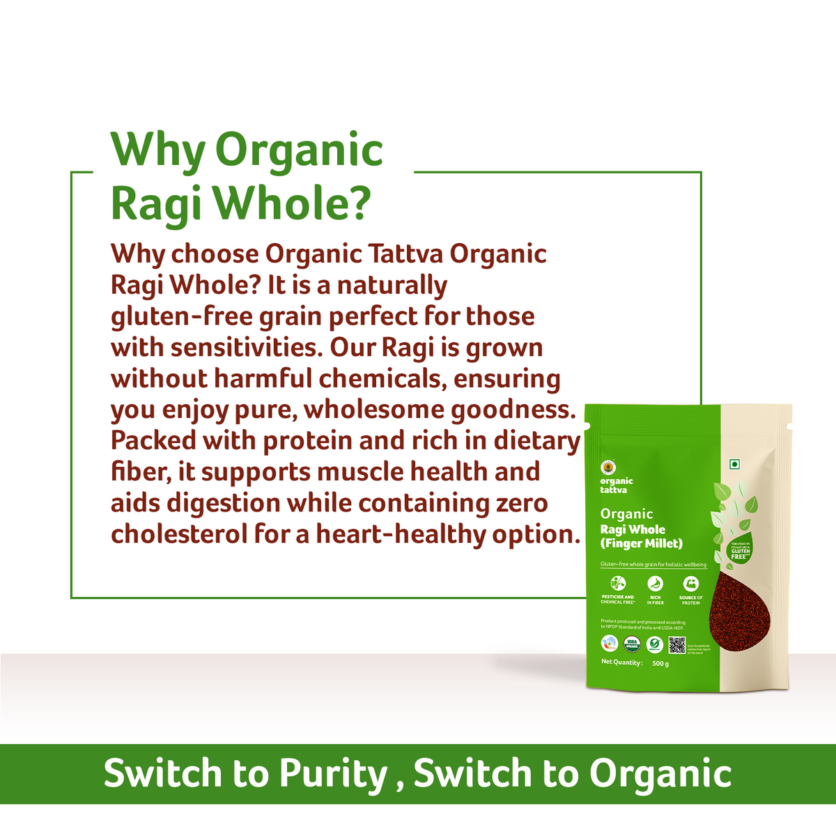 Whole Ragi Organic Ragi Whole | 100% Vegan, Gluten Free and NO Preservatives ...
