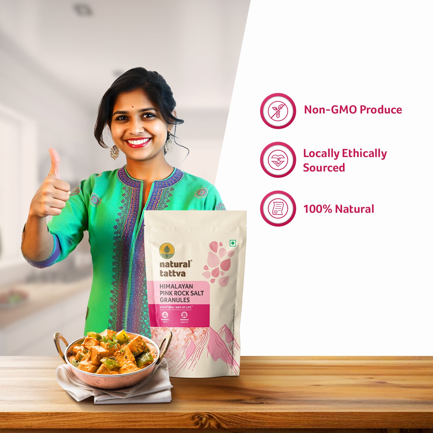 NATURAL TATTVA Himalayan Pink Salt Granules
