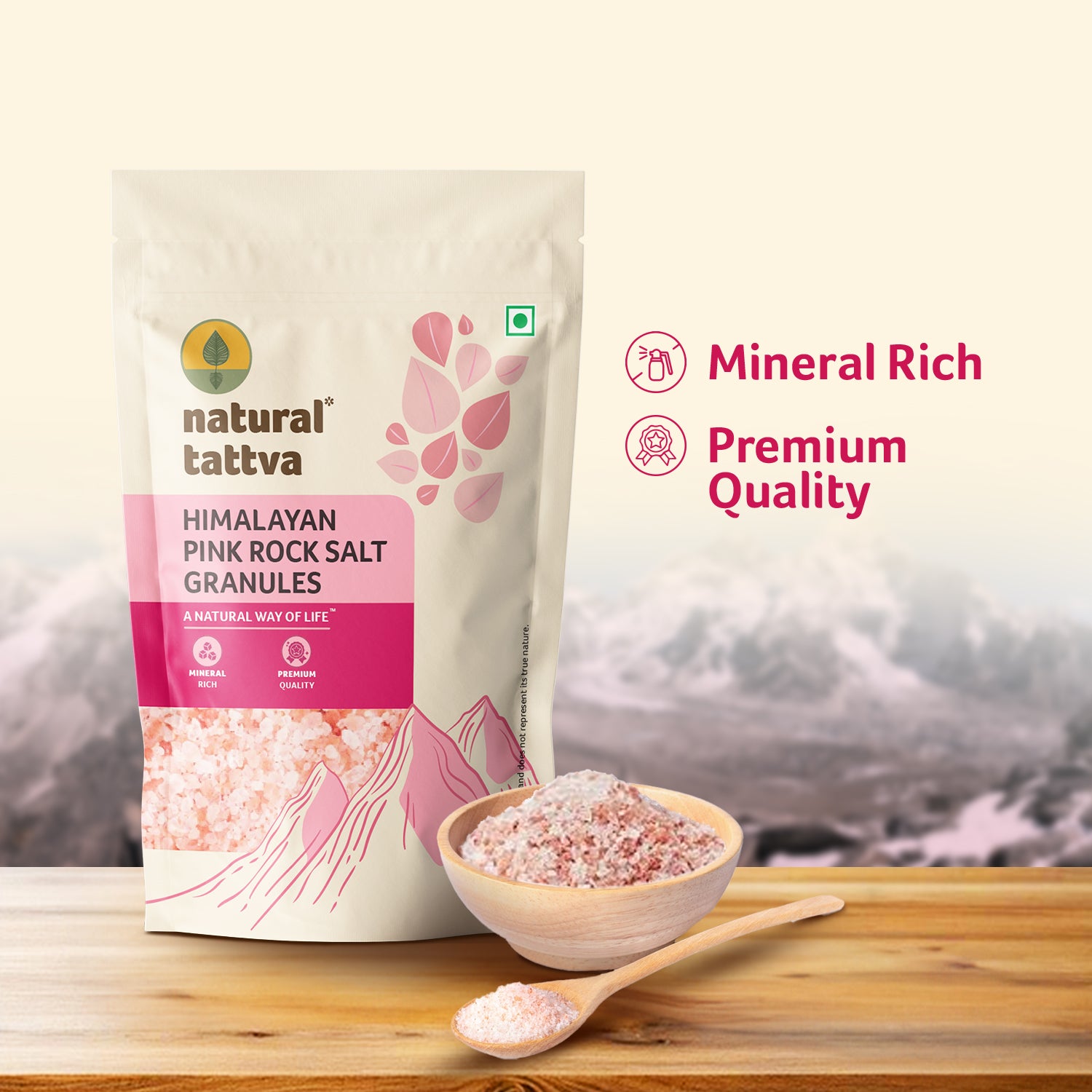NATURAL TATTVA Himalayan Pink Salt Granules