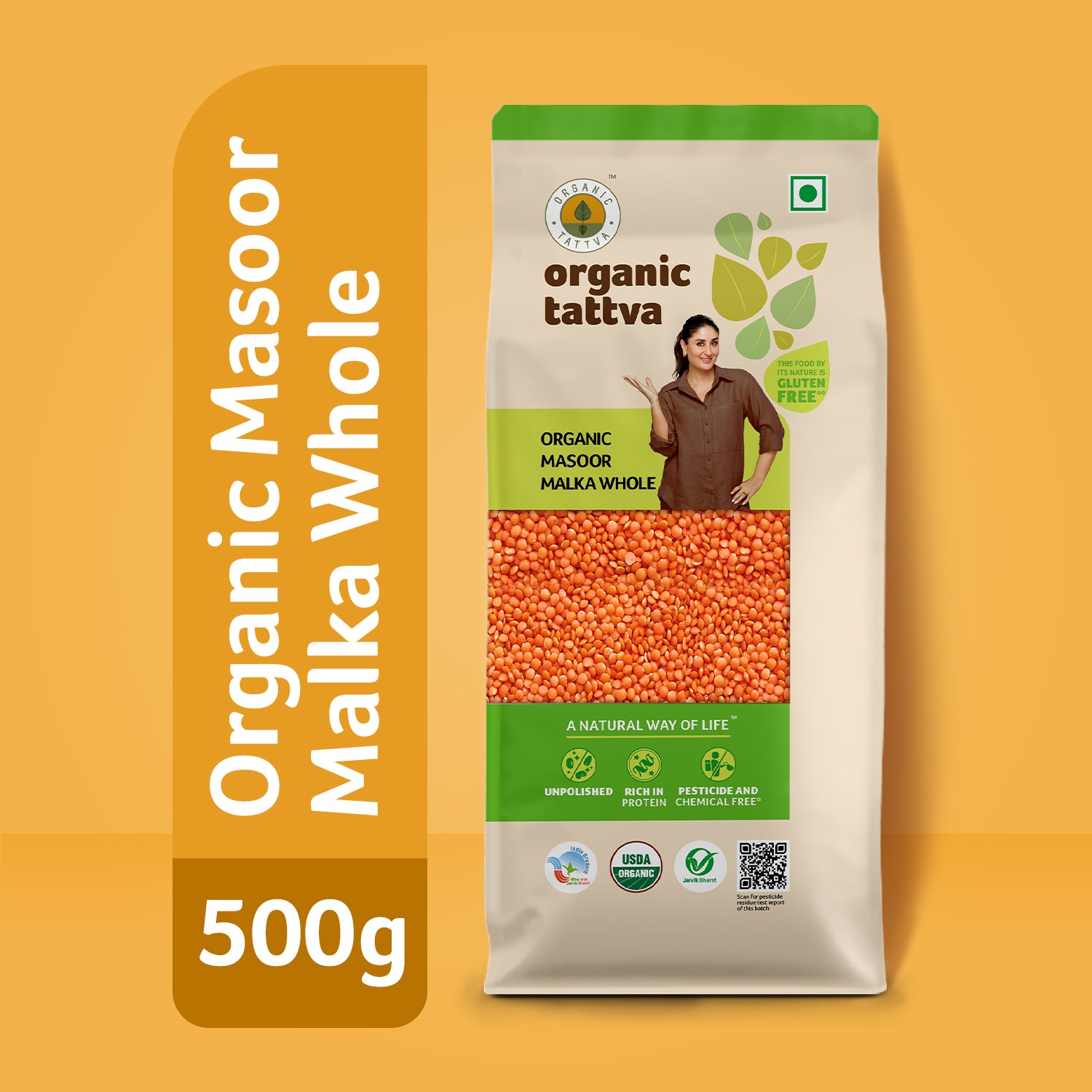 Organic Masoor Malka Whole