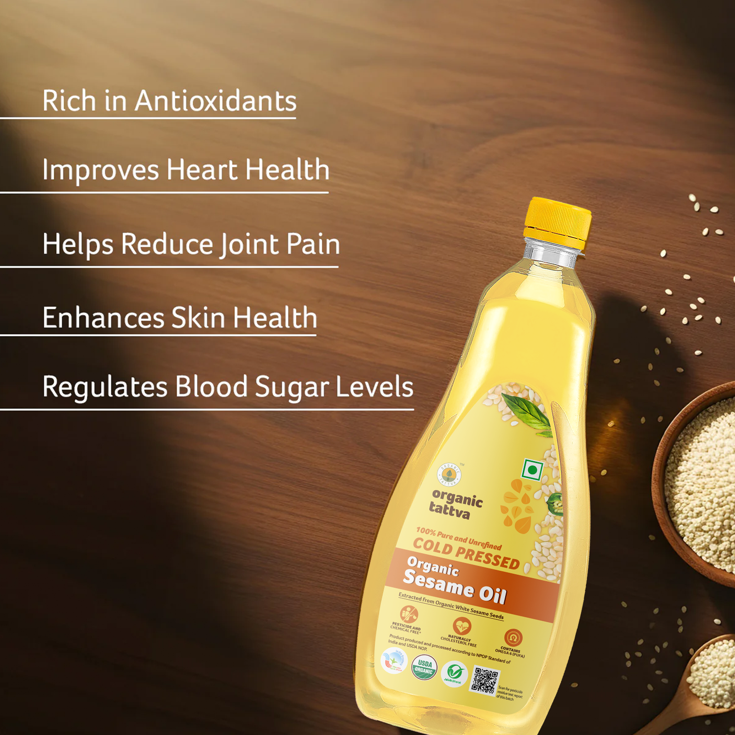 Organic Cold Pressed Sesame Oil