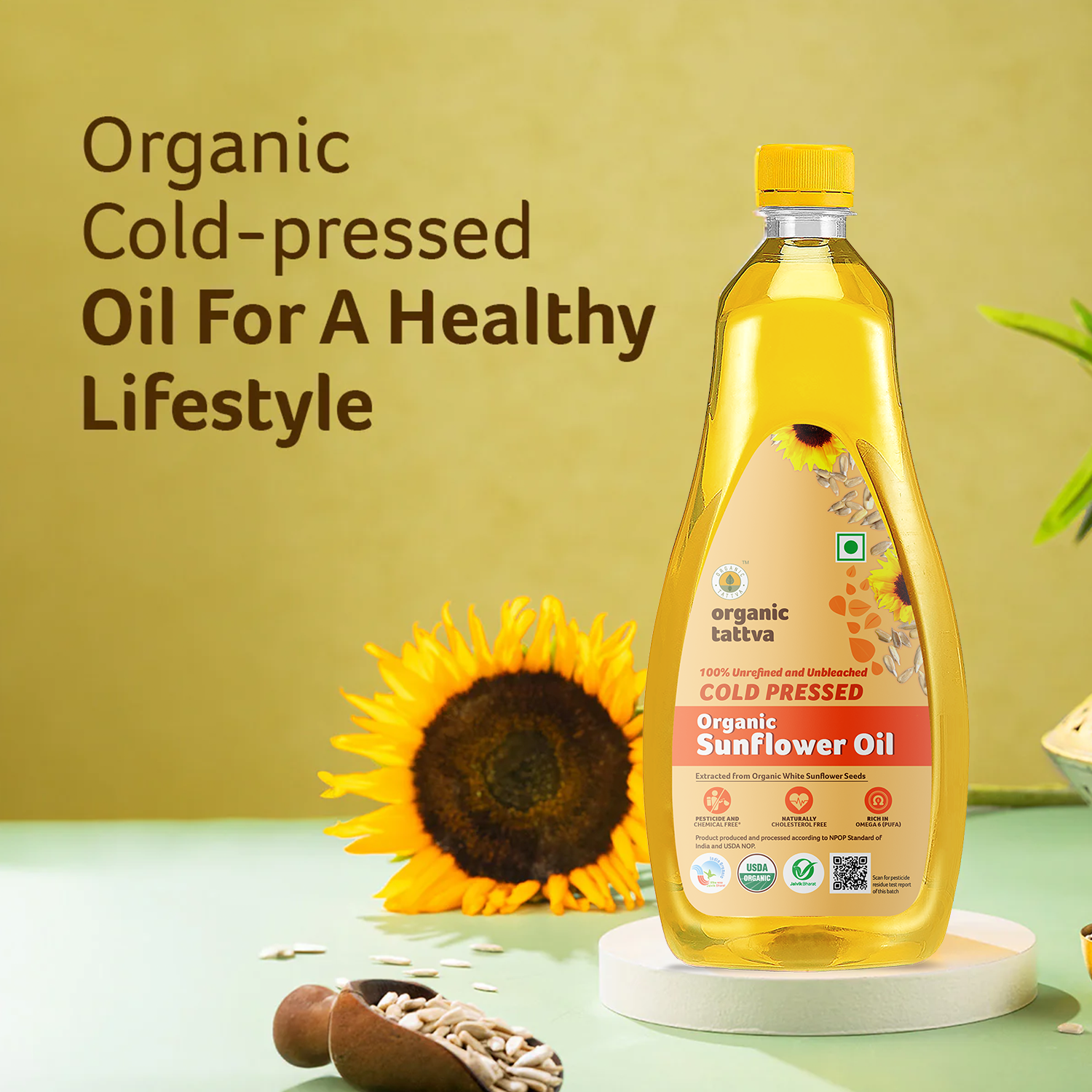 Organic  Cold Pressed Sunflower Oil