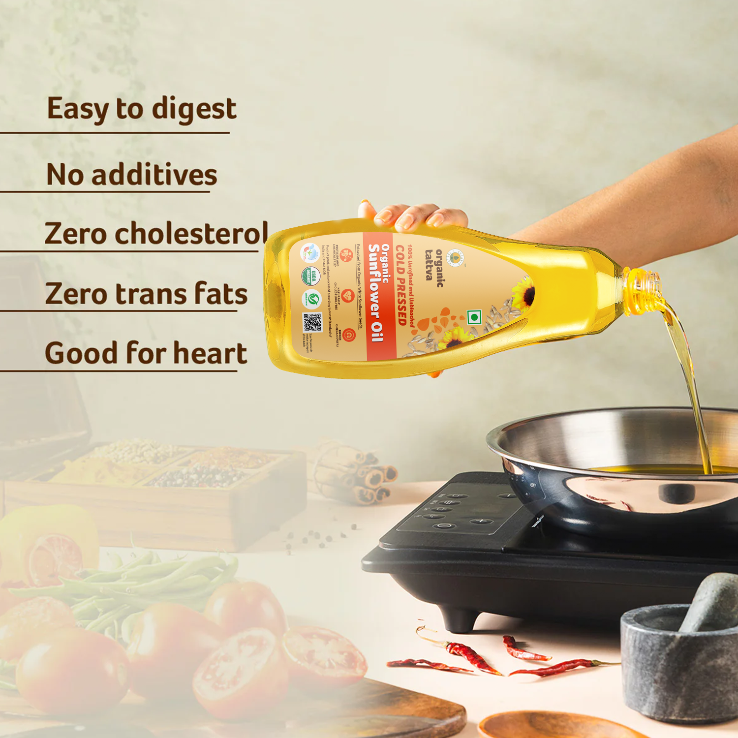 Organic  Cold Pressed Sunflower Oil