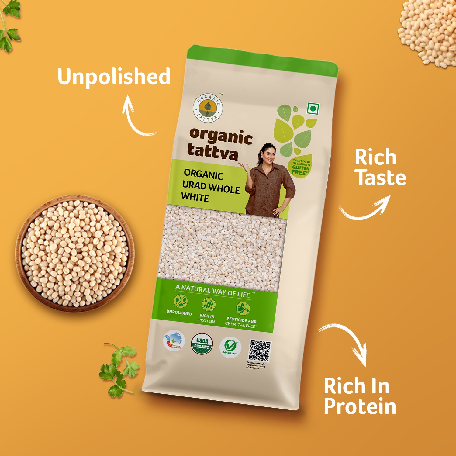 Organic Urad Dal Whole White